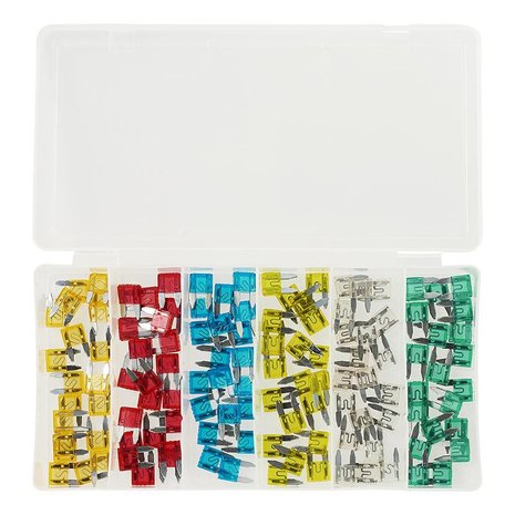 Mini plug-in fuses assorted 120 pieces in plastic box