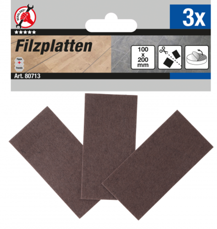 Felt Pad  Mats  brown  100 x 200 mm  3 pcs.