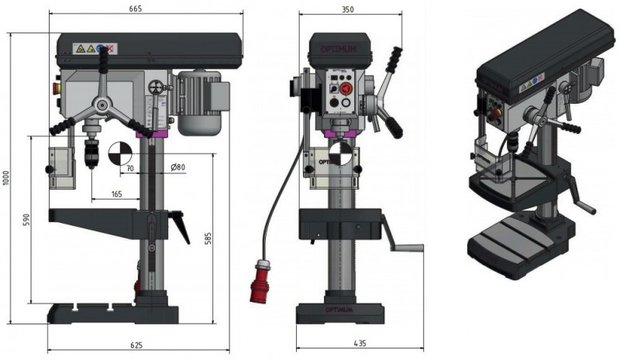 Table drilling machine - diameter 24 mm