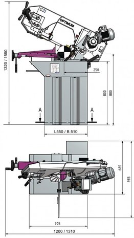 Metal bandsaw diameter 170mm