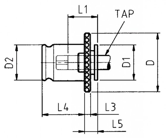 Tapping head with slip coupling