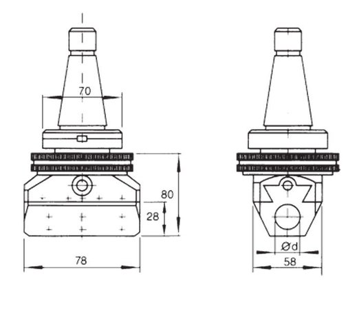 Automatic universal boring head DIN228 mk / m MK3/M12