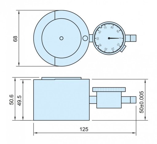 Magnetic zero point rotating dial gauge 50 mm