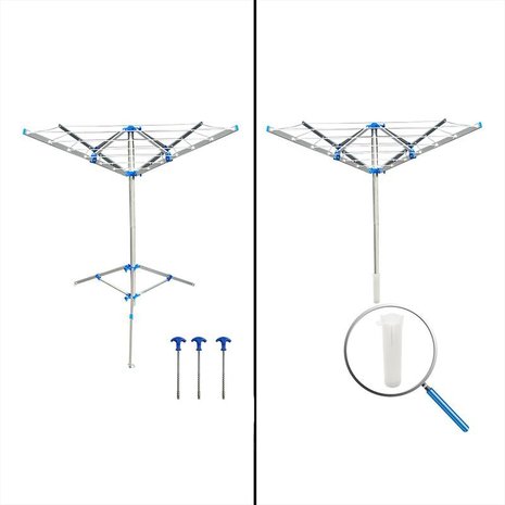 Rotary airer with foot incl. 3 pegs