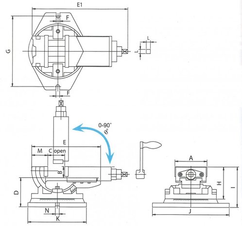Mechanical 2-axis machine clamp 160mm