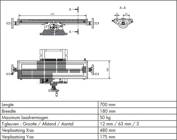 Drilling milling machine dro 480x170x370 mm