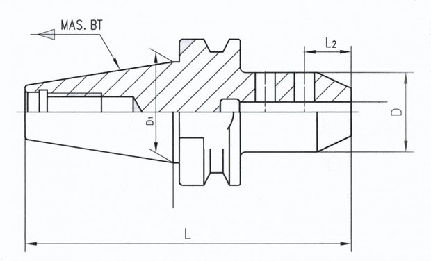 Weldon end mill holders MAS403 BT40