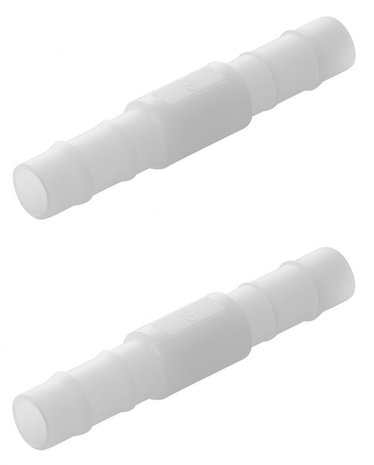 Water hose connector straight 8mm 2 pieces in blister