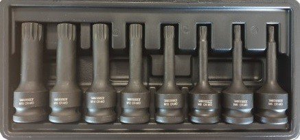 Power sockets 1/2 spline set 8-piece