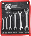 Double Open End Spanner Set 6 x 7 - 18 x 19 mm 6 pcs