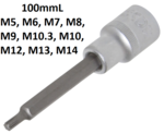 Bit Socket length 100mm (1/2) Drive Spline (for RIBE)