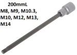 Bit Socket length 200mm (1/2) Drive Spline (for RIBE)