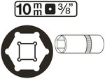 Socket, Hexagon, deep 10 mm (3/8) Drive 8-19mm