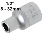 Socket, Gear Lock (1/2) drive 8-32mm