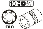 Special Socket / Screw Extractor (3/8) Drive 10-19mm