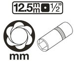 Special Socket / Screw Extractor, deep (1/2) Drive 17-22mm