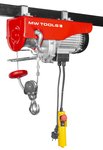 Electric wire rope hoist 1000 kg, 18 meters, 230 V, with wired remote control