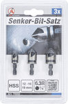 Countersink Bit Set HSS 6.3 mm (1/4) 12 - 16 - 19 mm 3 pcs