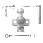Tow bar ball silver combined double version D20.2/S350 E-type approved