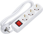 Multiple Socket 3 outlets with switch cable length 1.4 m 3 x 1.5 mm² IP 20