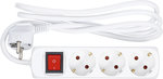 Multiple Socket 3 outlets with switch cable length 1.4 m 3 x 1.5 mm² IP 20