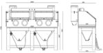 Sandblasting cabin 880 litres double workstation