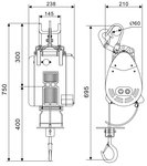 Wire rope hoist 500kg wireless