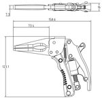 Locking Long Nose Grip Pliers with pistol grip 170 mm