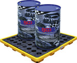 Oil Drip Pan with open mesh flooring for 4 x 200-l drums