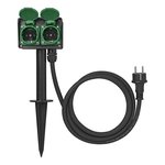 Garden spike Schuko 4-way 2M 3x2.5mm²