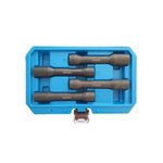 Tool set for damaged wheel nuts 5-piece