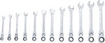 Ratchet Combination Wrench Set flexible Heads 8 - 19 mm 12 pcs