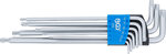 Spanner set extra long T-profile (for Torx) with ball head T10 - T50 9 pieces