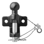 Tow ball black combined double version D21/S350 E-type approved