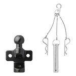 Tow ball black combined double version D21/S350 E-type approved