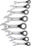 8-piece Combination Spanners Set with Reversible Ratchet, 8 - 19 mm