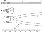 Circlip Pliers straight for outside Circlips 500 mm