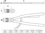 Circlip Pliers straight for inside Circlips 500 mm