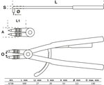 Circlip Pliers angled for inside Circlips 500 mm