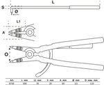 Circlip Pliers angled for outside Circlips 500 mm