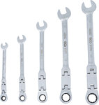 Double-Joint Ratchet Combination Wrench Set adjustable 8 - 19 mm 5 pcs