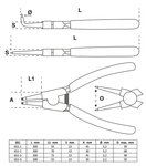 Circlip Pliers Set 300 mm 4 pcs