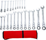 Ratchet Combination Wrench Set flexible Heads 6 - 32 mm 22 pcs