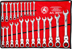 Ratchet Combination Wrench Set flexible Heads 6 - 32 mm 22 pcs