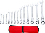 Ratchet Combination Wrench Set flexible Heads 8 - 32 mm 13 pcs