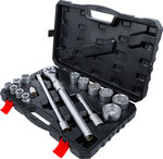 Socket Set with Reversible Ratchet, extendable 20 mm (3/4) Drive 19 - 50 mm 16 pcs