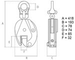 Universal plate clamp 3 tons