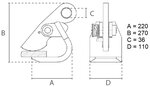 Horizontal plate clamp 1.5 tons