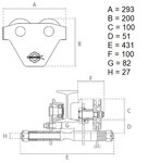 Chain trolley 2 tons 2,5 meters operating height