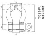 Harp shackle with breast bolt 1 ton x50 pcs